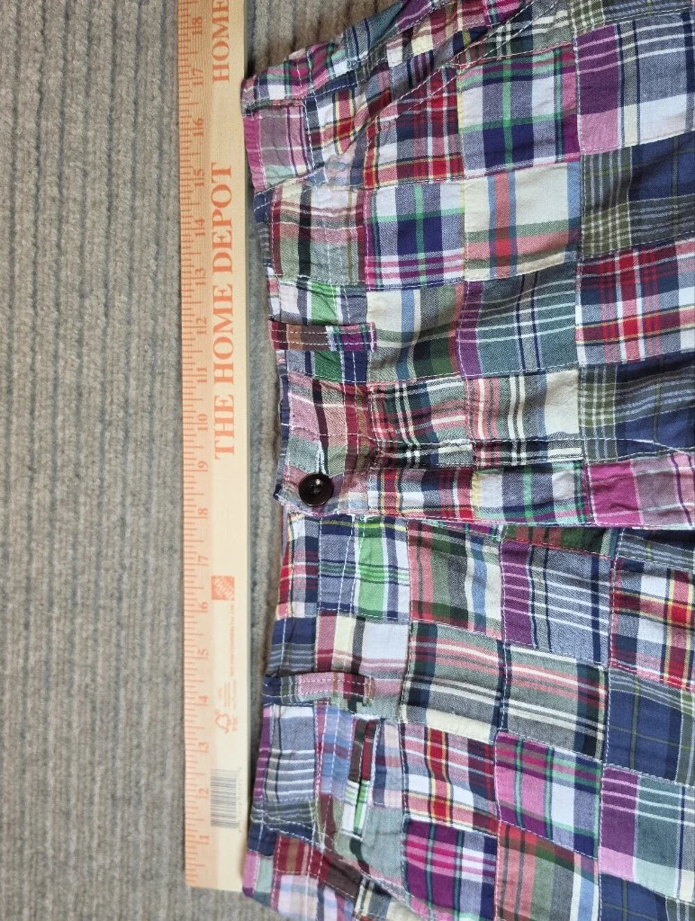 J.Crew Field Short Patchwork Madras Plaid Cotton Multi-Color Shorts Men’s 31